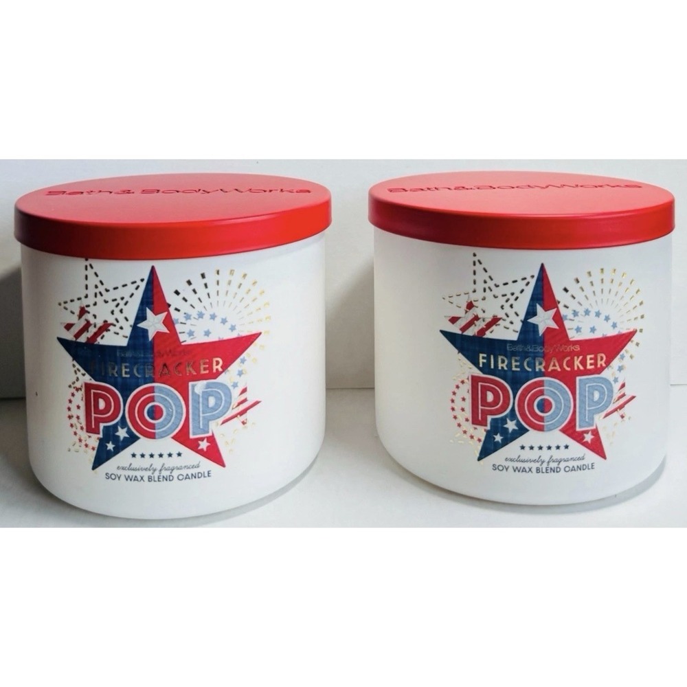 Bath & Body Works FIRECRACKER POP 3 Wick Candles x2